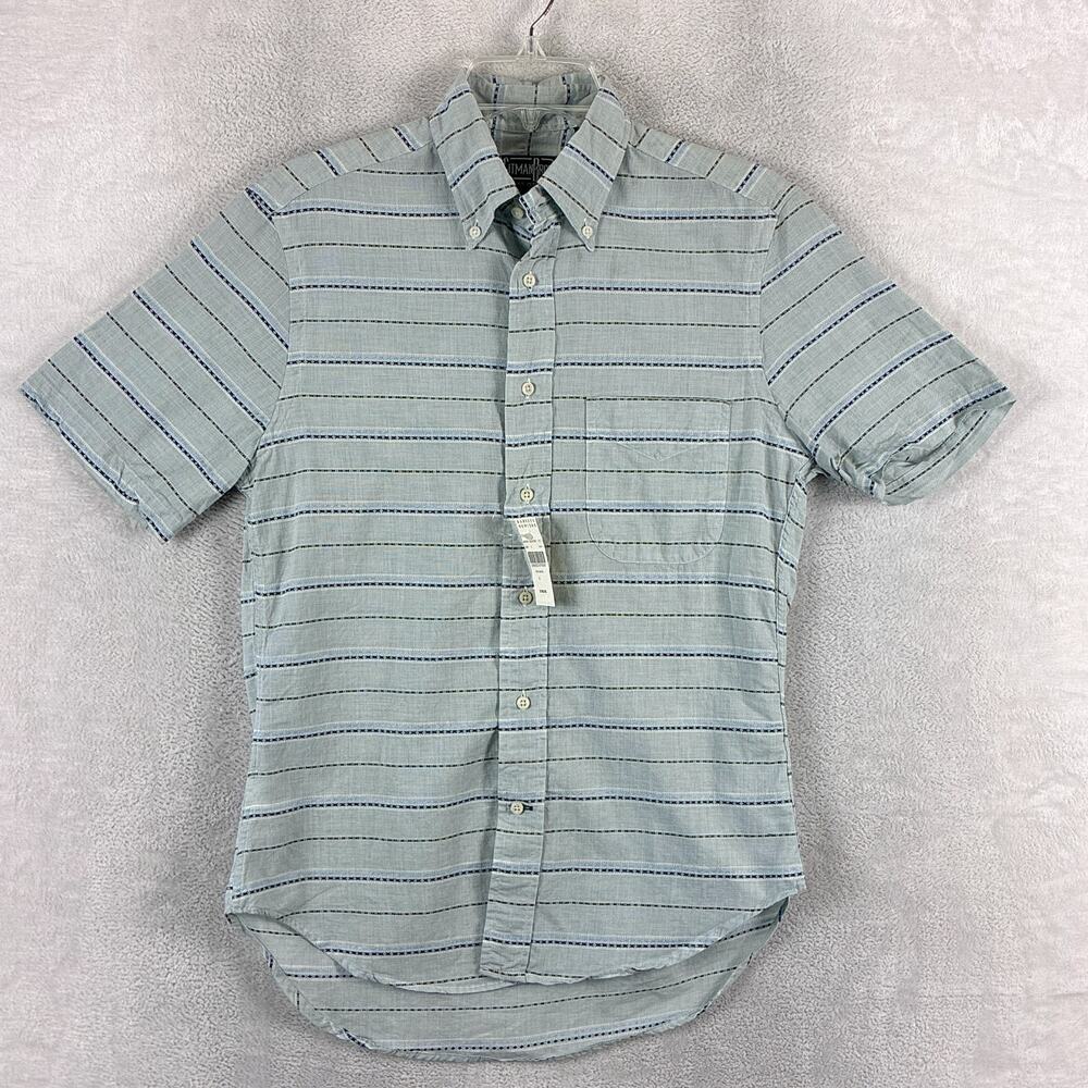 Gitman Bros Vintage Shirt Men S Blue Stripe Preppy Classic Surf Camp Beach USA